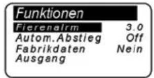 Lofrans Iris II - Alarm and functions menu - 1