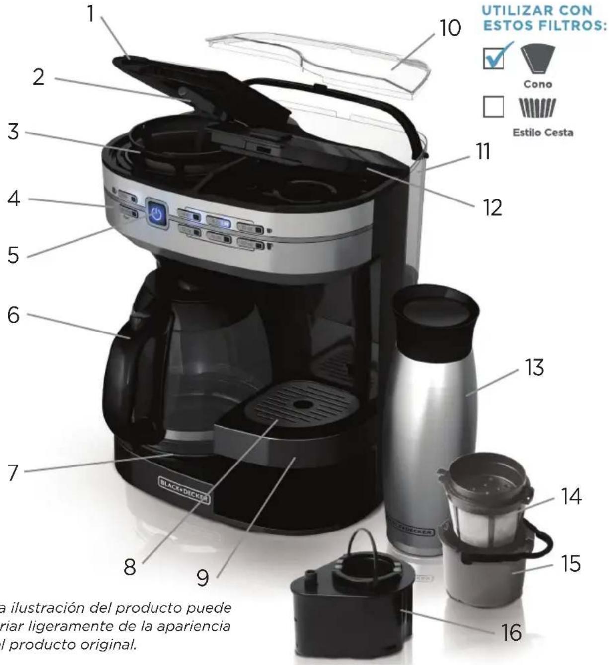 BLACK & DECKER Café Select CM6000 - CONOZCA SU CAFETERA Café Select™\* - 1