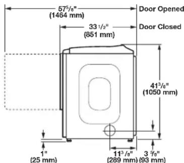 MAYTAG MEDB955FW - DRYER DIMENSIONS - 1
