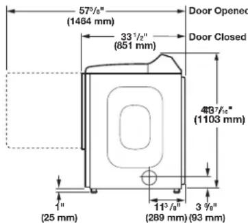 MAYTAG MEDB955FW - DRYER DIMENSIONS - 4