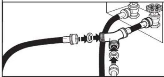 MAYTAG MEDB955FW - Attach long hose to "Y" connector and tighten couplings - 1