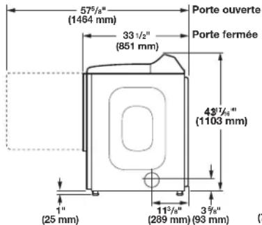 MAYTAG MEDB955FW - DIMENSIONS DE LA SÉCHEUSE - 4