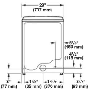 MAYTAG MEDB955FW - DRYER DIMENSIONS - 2