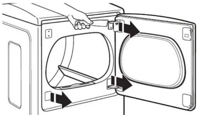 MAYTAG MEDB955FW - Remove door from dryer cabinet - 1