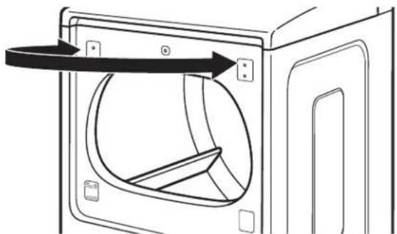 MAYTAG MEDB955FW - RÉINSTALLER CHARNIÈRES SUR LA PORTE - 4