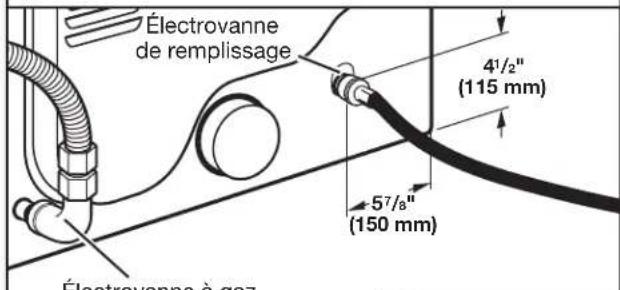 MAYTAG MEDB955FW - Fixer le long tuyau à l'électrovanne de remplissage de la sécheuse et serrer les raccords - 1