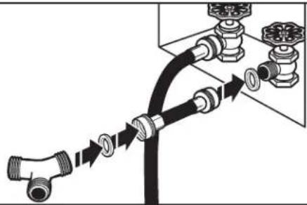 MAYTAG MEDB955FW - Attach short hose and "Y" connector - 1