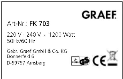 GRAEF FK 701 - TECHNICAL DATA - 3