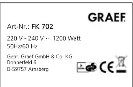 GRAEF FK 701 - TECHNICAL DATA - 2