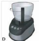 BLACK & DECKER FP2500S - Como asegurar los recipientes grande y(PCqueo (modelo FP2510S solamente) en su lugar. - 1