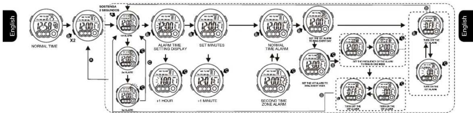 Calypso K5692 Digital - HOW TO SET ALARM TIME - 1