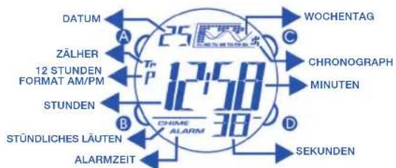 Calypso K5532 - GEWÖHNLICHE ANZEIGE UND KNOPFFUNKTIONEN - 1
