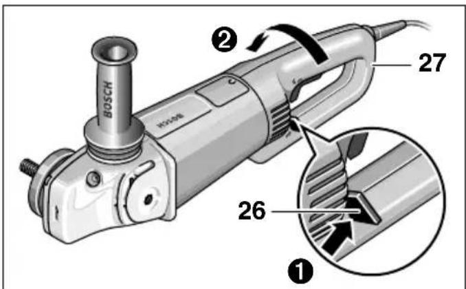 BOSCH GWS 21230 JHV Professional - Girar o punho do aparelho (GWS 24/26-180/230 (J)B) - 1