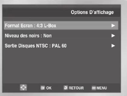 SAMSUNG DVDV6600K - Configuration des options d'affichage - 2