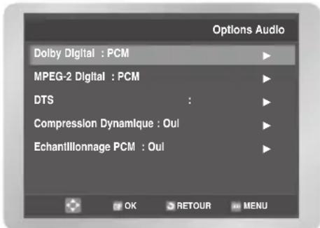 SAMSUNG DVDV6600K - Configuration des options audio - 2