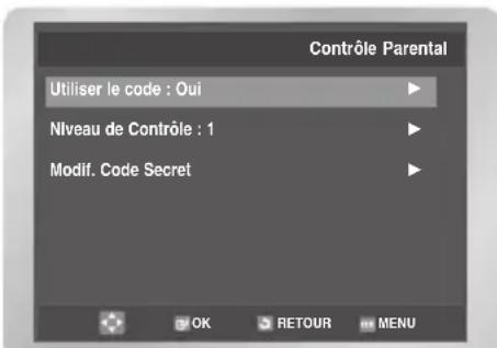 SAMSUNG DVDV6600K - A propos du niveau de contrôle - 1