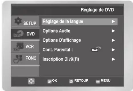 SAMSUNG DVDV6600K - Choix de la langue du menu du disque - 1