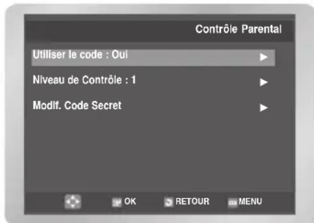 SAMSUNG DVDV6600K - Configuration du contrôle parental - 5