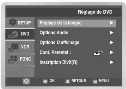SAMSUNG DVDV6600K - Configuration des options d'affichage - 1