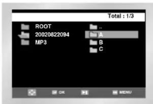 ROOT 20020822094 MP3 Total : 1/3 A B C OK MENU