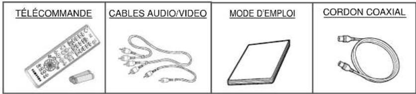 TÉLÉCOMMANDE CABLES AUDIO/VIDEO MODE D'EMPLOI CORDON COAXIAL