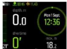 SUUNTO EON Core - Temps en surface et temps d'interdiction de vol - 1