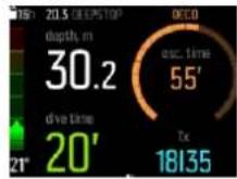 SUUNTO EON Core - Exemples d'écrans de décompression - 1
