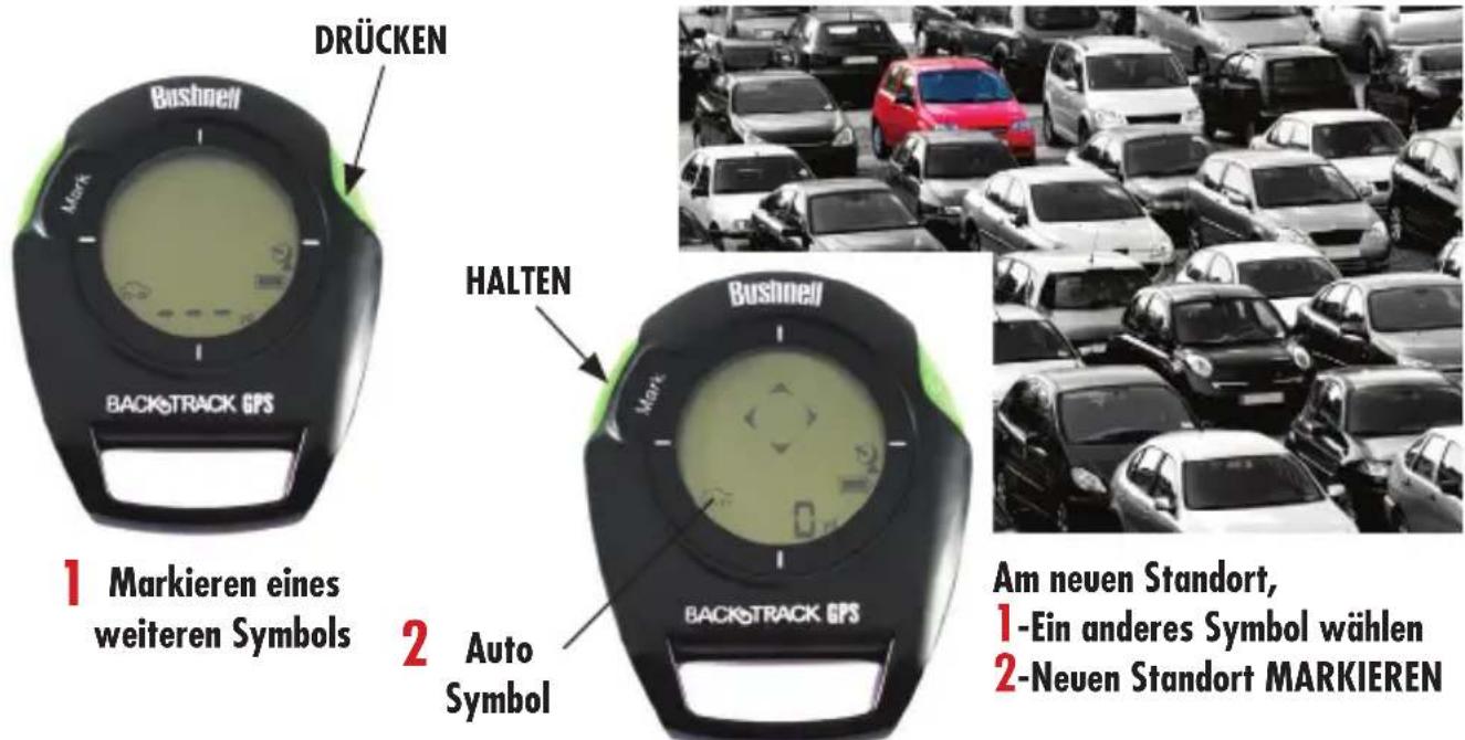 BUSHNELL BackTrack G2 - DRÜCKEN Sie MODE/Power kurz zur Auswahl zwischen den drei Standortssymbolen - 3