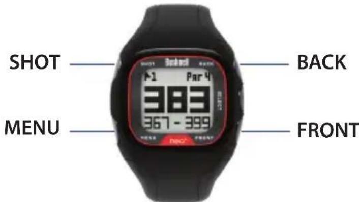 BUSHNELL Neo+ GPS Rangefinder Watch - Button Functions in Play Golf Mode - 1
