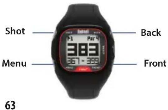 BUSHNELL Neo+ GPS Rangefinder Watch - Funzioni dei pulsanti in modalità Play Golf - 1