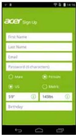 ACER Liquid Leap Active - Create a new account - 1