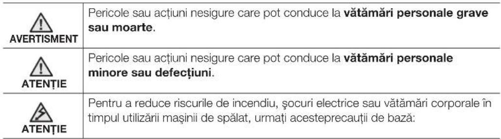 SAMSUNG WD7101CKW - PRECAUȚII ȘI SIMBOLURI REFERITOARE LA SIGURANȚĂ IMPORTANTE - 1