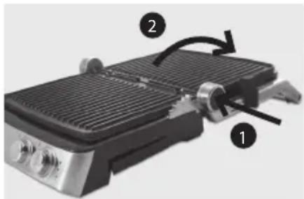 ECG KG 400 Superior - Ouverture complète du grill dans la position 180^ : - 1