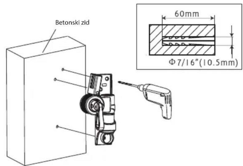 ECG LD 1332 K - 1B - Ugradnja na betonski zid - 1