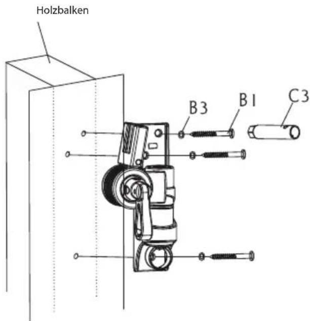 ECG LD 1332 K - 1A - Montage an einen Holzbalken - 2