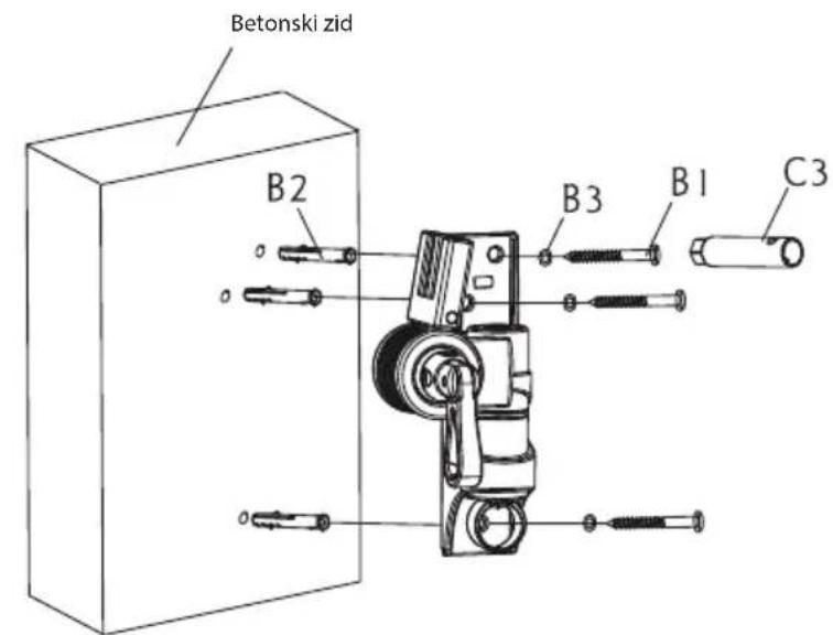 ECG LD 1332 K - 1B - Ugradnja na betonski zid - 2