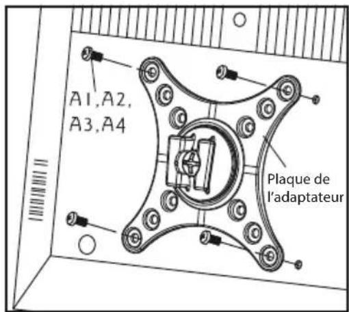 ECG LD 1332 K - - Fixation de la plaque de l'adaptateur TV au téléviseur - 1