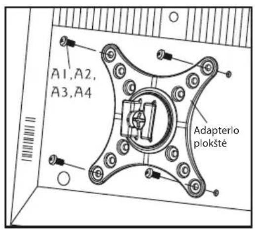 ECG LD 1332 K - - TVadapterio montavimas prie televizoriaus plokstès - 1