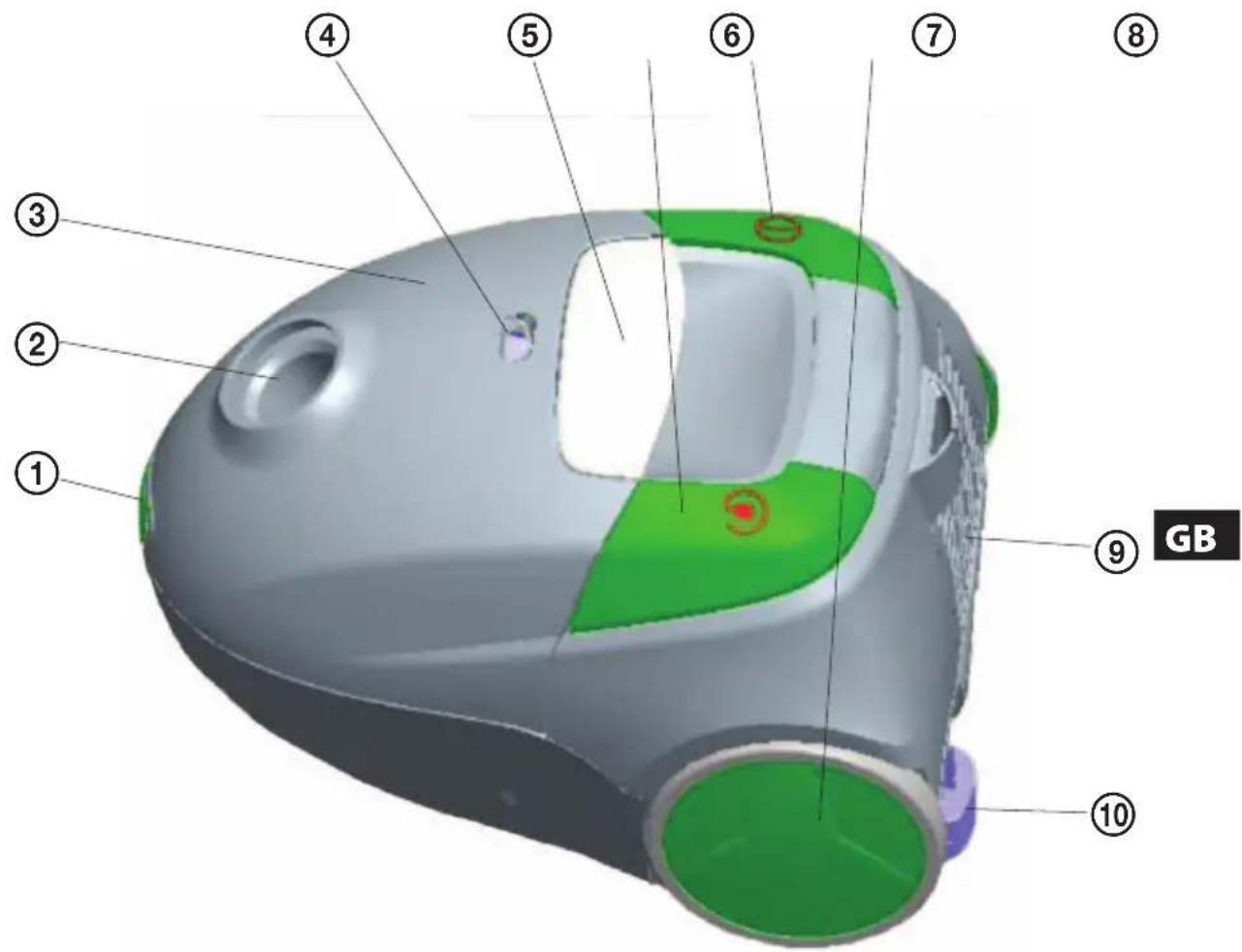 ECG VP 2122 S - DESCRIPTION OF THE VACUUM CLEANER - 1