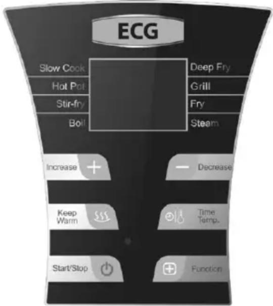 ECG MH 178 Vario - Tasti tempo/temperatura e Aumentare e Ridurre (+ a -) - 1