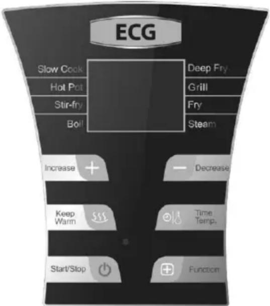 ECG MH 178 Vario - Tlačitko Time/Temperature a tlačitka Increase a Decrease (+ a -) - 1