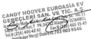 HOOVER HH74DBXP - CANDY-HOOVER-EUROASIA EV GERECLERI SAN VE TIC. A.S. - 1