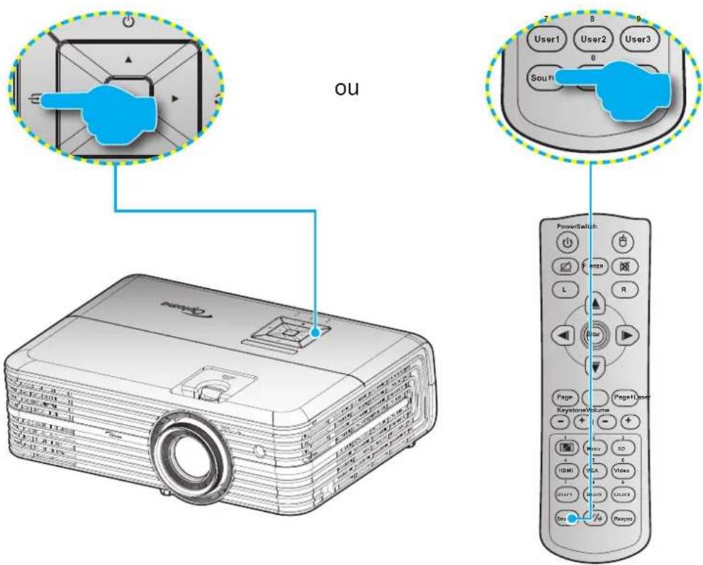 OPTOMA 4K550 - Sélectionner une source d'entrée - 1