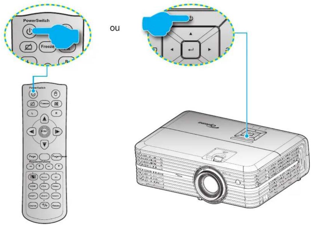 OPTOMA 4K550 - Mise sous/hors tension du projecteur - 1