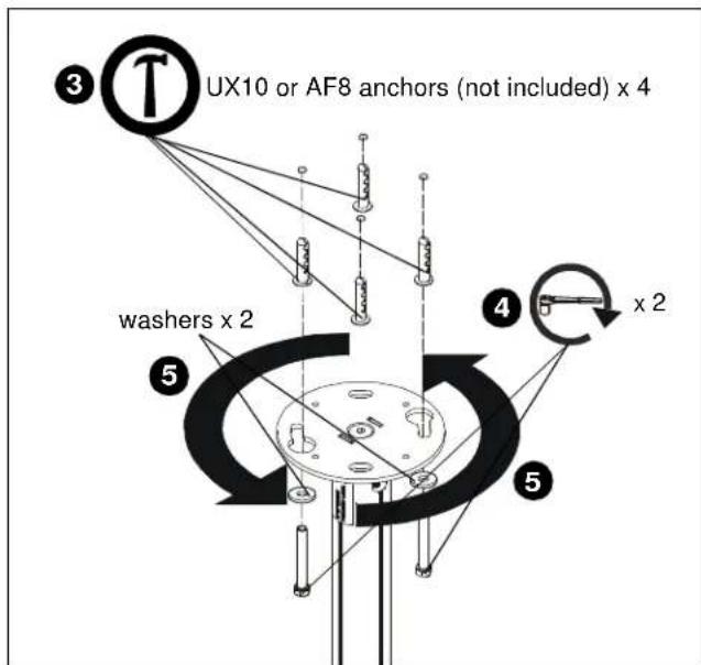 Chief CPA116W - Installing to a Solid Concrete Ceiling Structure - 3