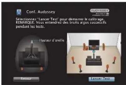 DENON AVCX8500H - Lorsque I'ecran suivant est affché, selectionnez "Lancer Test" puis appuyez sur ENTER. - 1