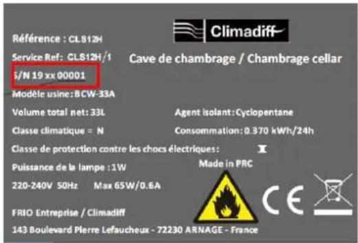 CLIMADIFF CLS12H - PLAQUE SIGNALETIQUE - 1