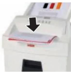 HSM Securio AF100 - Placer le papier directement dans l'orifi ce d'alimentation - 1