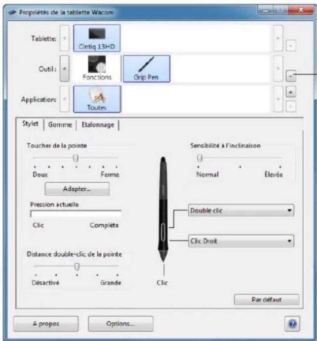 WACOM DTK1300 - CRÉATION D'UN PARAMÈTRE SPÉCIFIQUE À UNE APPLICATION - 1