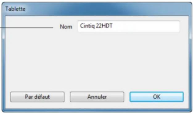 WACOM DTK1300 - RENOMMER LA TABLETTE DANS LA LISTE TABLETTE - 1